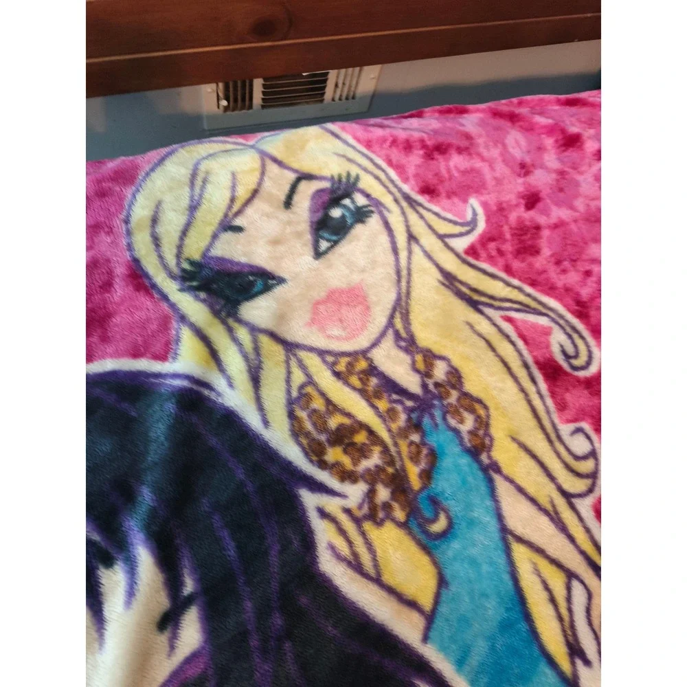 Bratz Pink Leopard Print Plush Throw Blanket Y2K Jade Cloe Yasmin Fleece Vintage